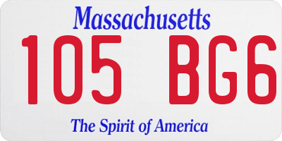 MA license plate 105BG6