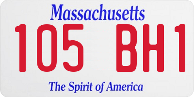 MA license plate 105BH1
