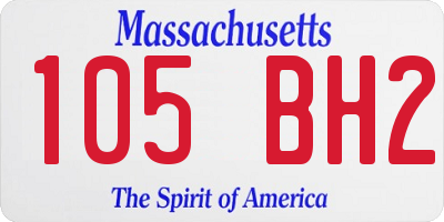 MA license plate 105BH2