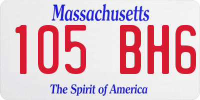 MA license plate 105BH6