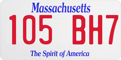 MA license plate 105BH7