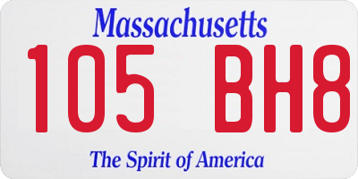 MA license plate 105BH8