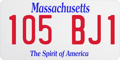 MA license plate 105BJ1