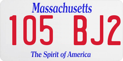 MA license plate 105BJ2