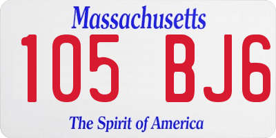 MA license plate 105BJ6