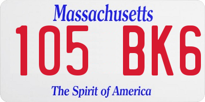 MA license plate 105BK6