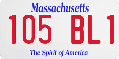 MA license plate 105BL1