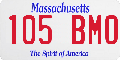 MA license plate 105BM0