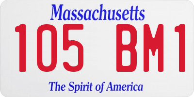 MA license plate 105BM1