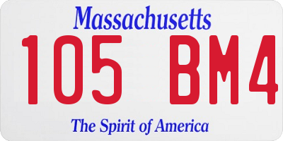 MA license plate 105BM4