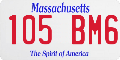 MA license plate 105BM6
