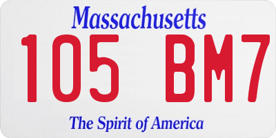MA license plate 105BM7