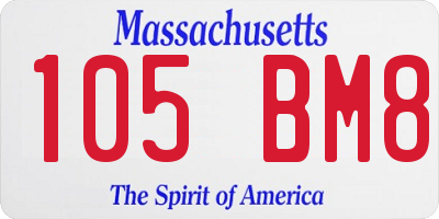 MA license plate 105BM8