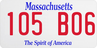 MA license plate 105BO6