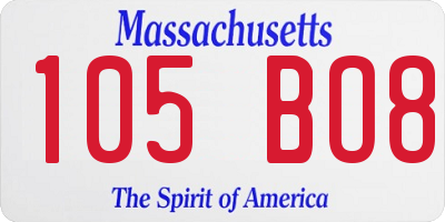 MA license plate 105BO8