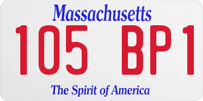 MA license plate 105BP1