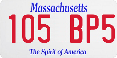 MA license plate 105BP5