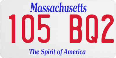 MA license plate 105BQ2