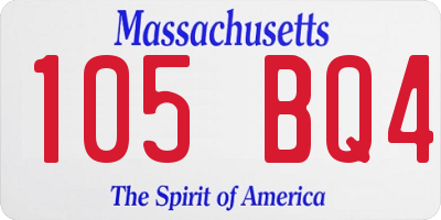 MA license plate 105BQ4