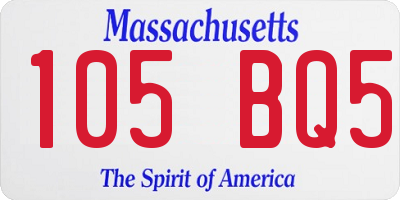 MA license plate 105BQ5