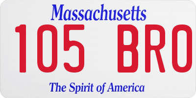 MA license plate 105BR0