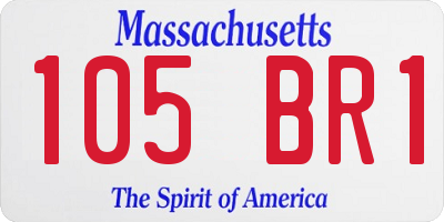 MA license plate 105BR1