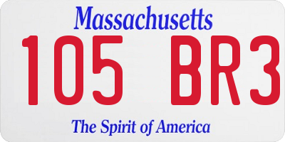MA license plate 105BR3