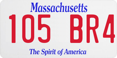 MA license plate 105BR4