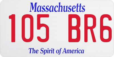 MA license plate 105BR6