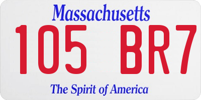 MA license plate 105BR7