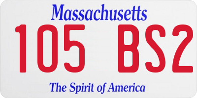 MA license plate 105BS2