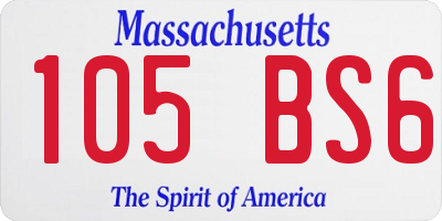 MA license plate 105BS6