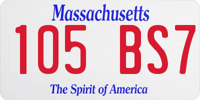 MA license plate 105BS7