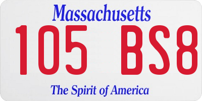 MA license plate 105BS8