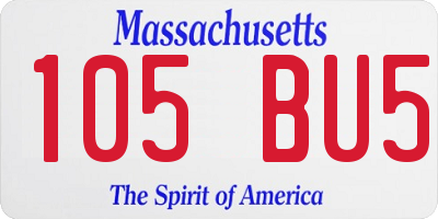 MA license plate 105BU5