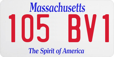 MA license plate 105BV1