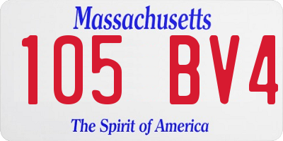 MA license plate 105BV4