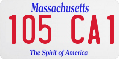 MA license plate 105CA1