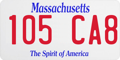 MA license plate 105CA8