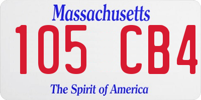 MA license plate 105CB4