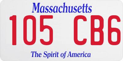 MA license plate 105CB6