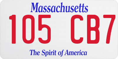 MA license plate 105CB7