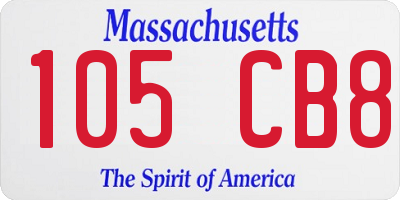 MA license plate 105CB8