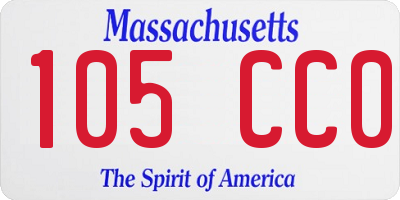 MA license plate 105CC0