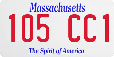 MA license plate 105CC1