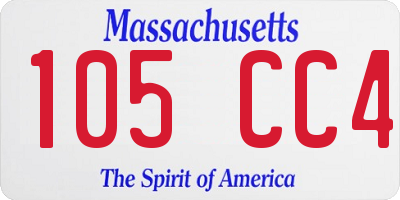 MA license plate 105CC4