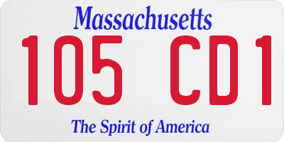 MA license plate 105CD1