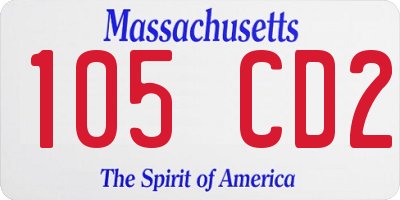 MA license plate 105CD2