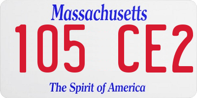 MA license plate 105CE2