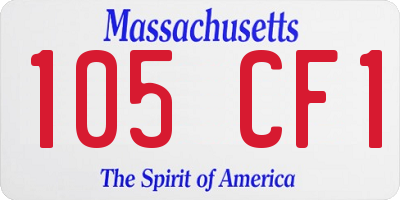 MA license plate 105CF1